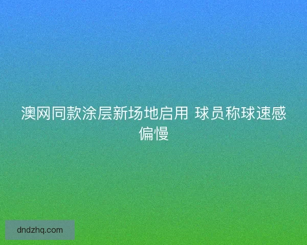 澳网同款涂层新场地启用 球员称球速感偏慢